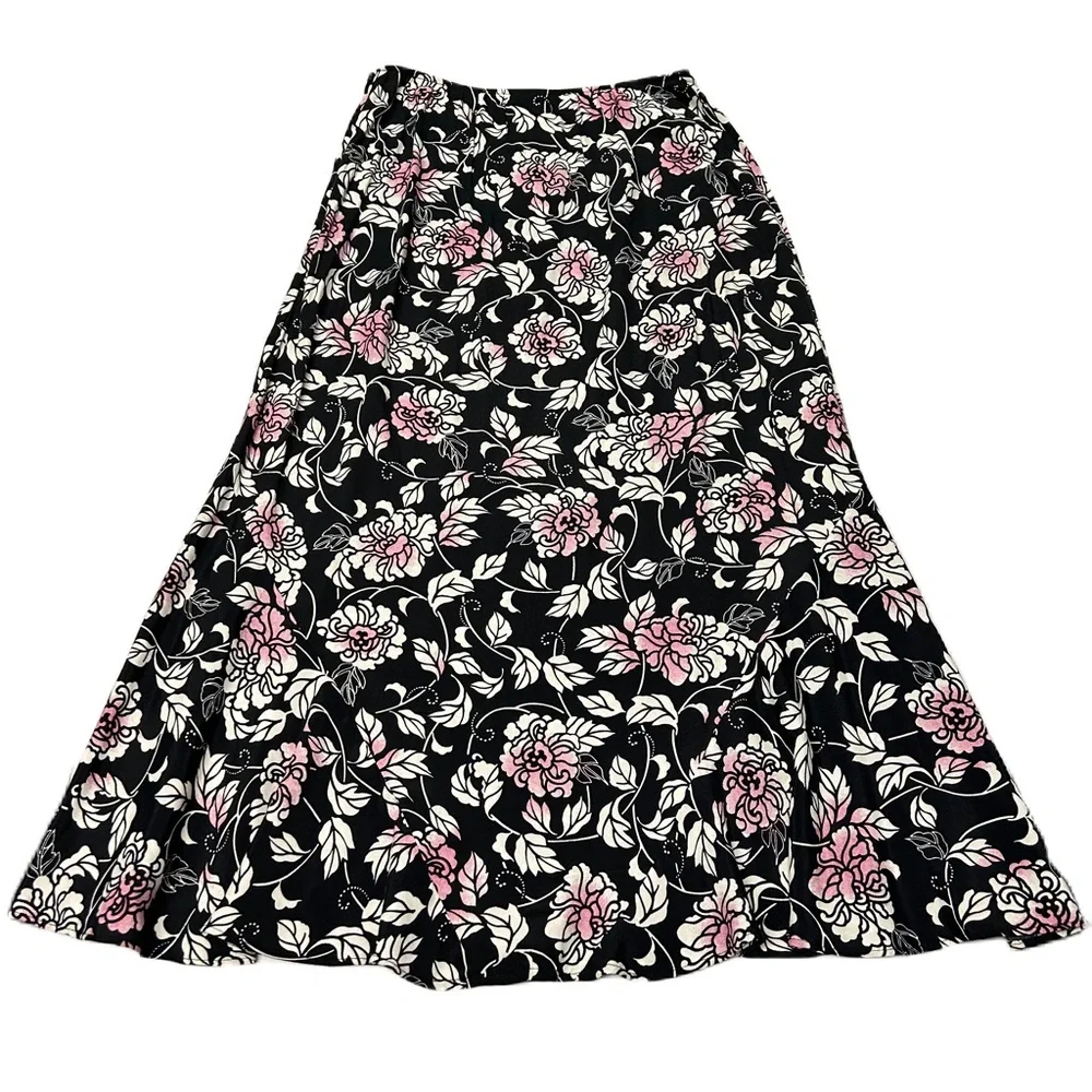 Vintage Bechamel Floral Maxi Skirt Pull On Stretchy Cottagecore Fairy‎ Grunge